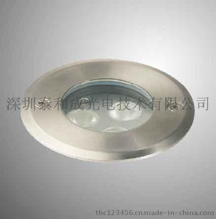 LED室外照明金属本色不锈钢灯体圆形可调光水底灯